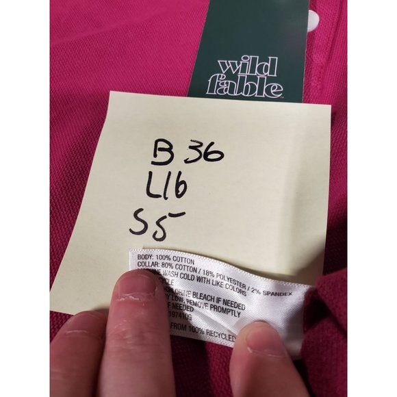 Womens Short Sleeve Boxy Cropped Polo T Shirt Wild Fable Magenta S - Picture 5 of 8